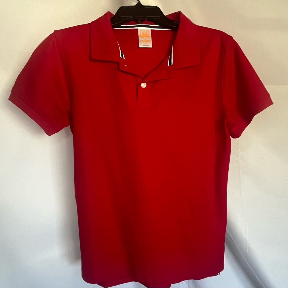 Gymboree Play Proof Uniform Collared Pique Polo Shirt Red Size 12‎